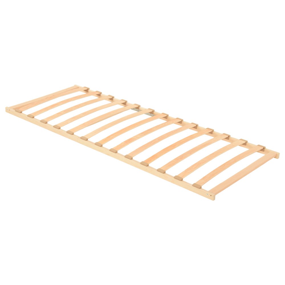 vidaXL Ribbad sängbotten Brun 80 x 190 cm Massivt bokträ