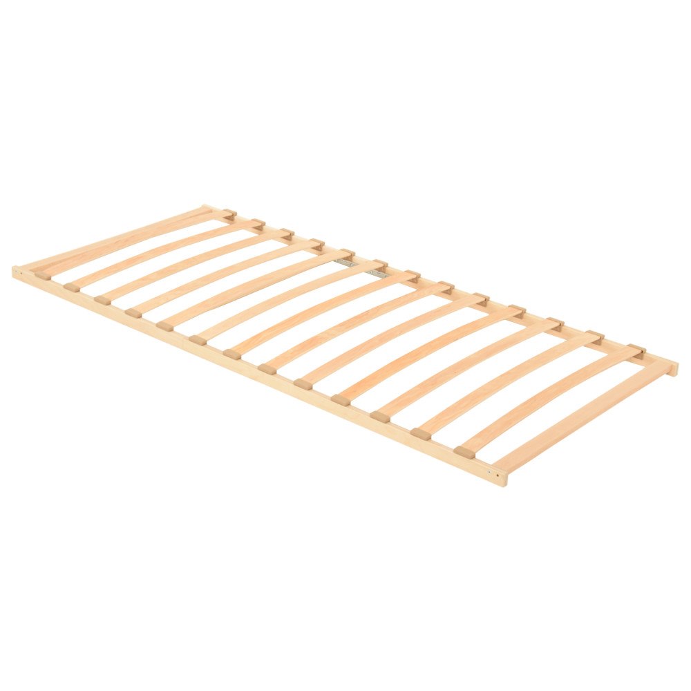vidaXL Ribbad sängbotten Brun 90 x 190 cm Massivt bokträ