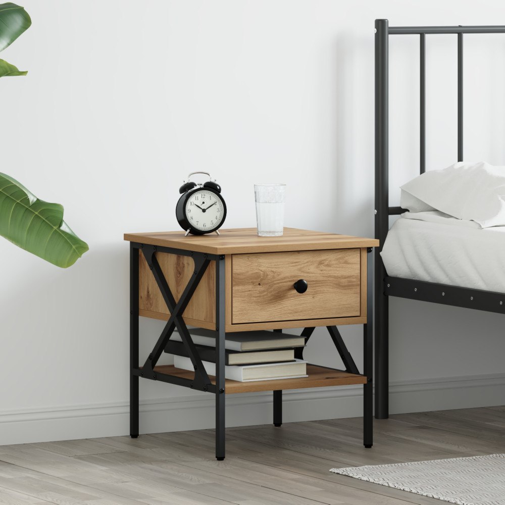 vidaXL Sängbord Artisan Oak 40x42x45 cm Konstruerat trä