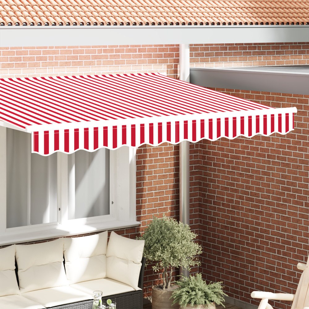 vidaXL Markis Valance för 2.5 m Ram Röd och Vit 2.3x0.2 m