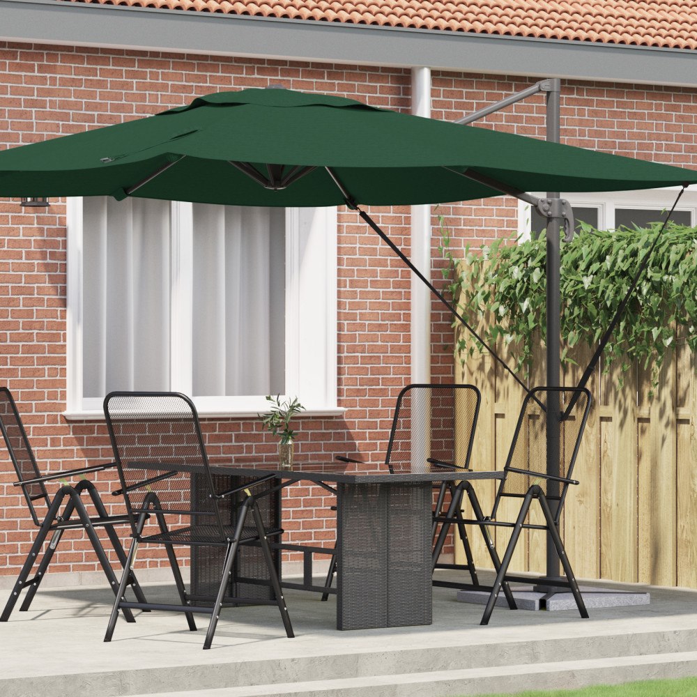 vidaXL Cantilever Roma Parasol Grön 286x285x265 cm Aluminium