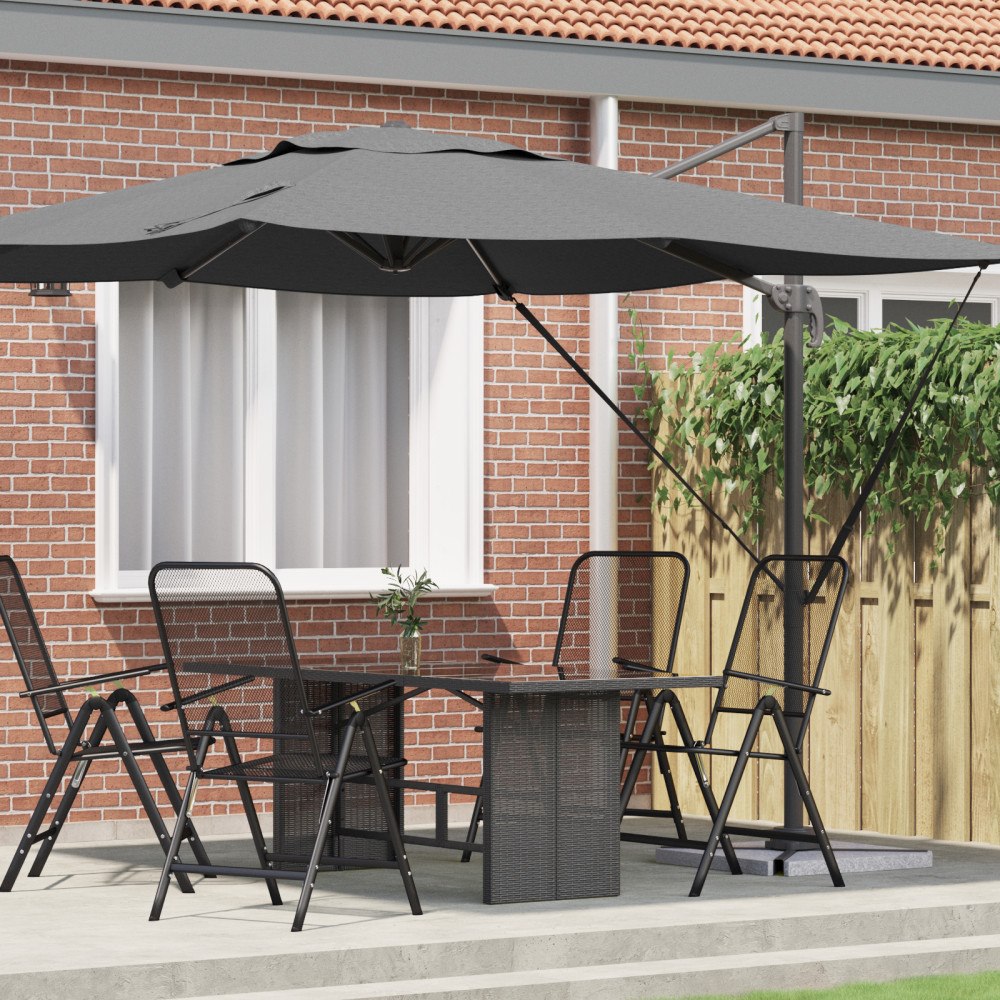 vidaXL Cantilever Roma Parasol Antracit 286x285x265 cm Aluminium