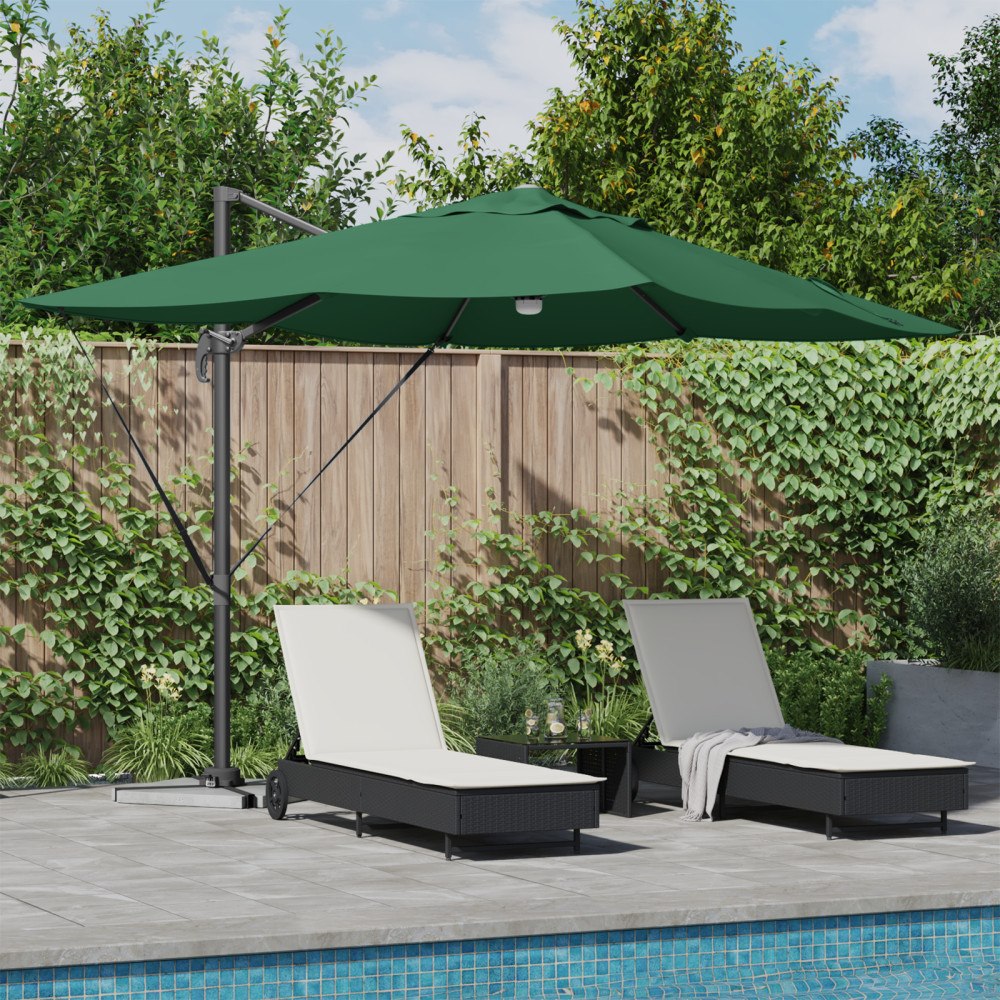 vidaXL Grön Cantilever-parasol Grön Polyester, Metall Stor