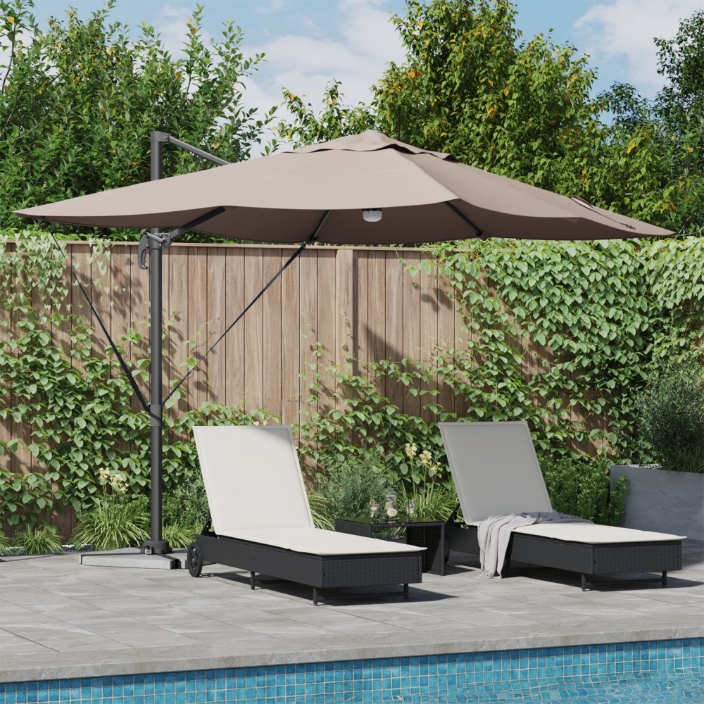 vidaXL Cantilever Paraply - Taupe Taupe Tyg Stor Höjdjusterbar