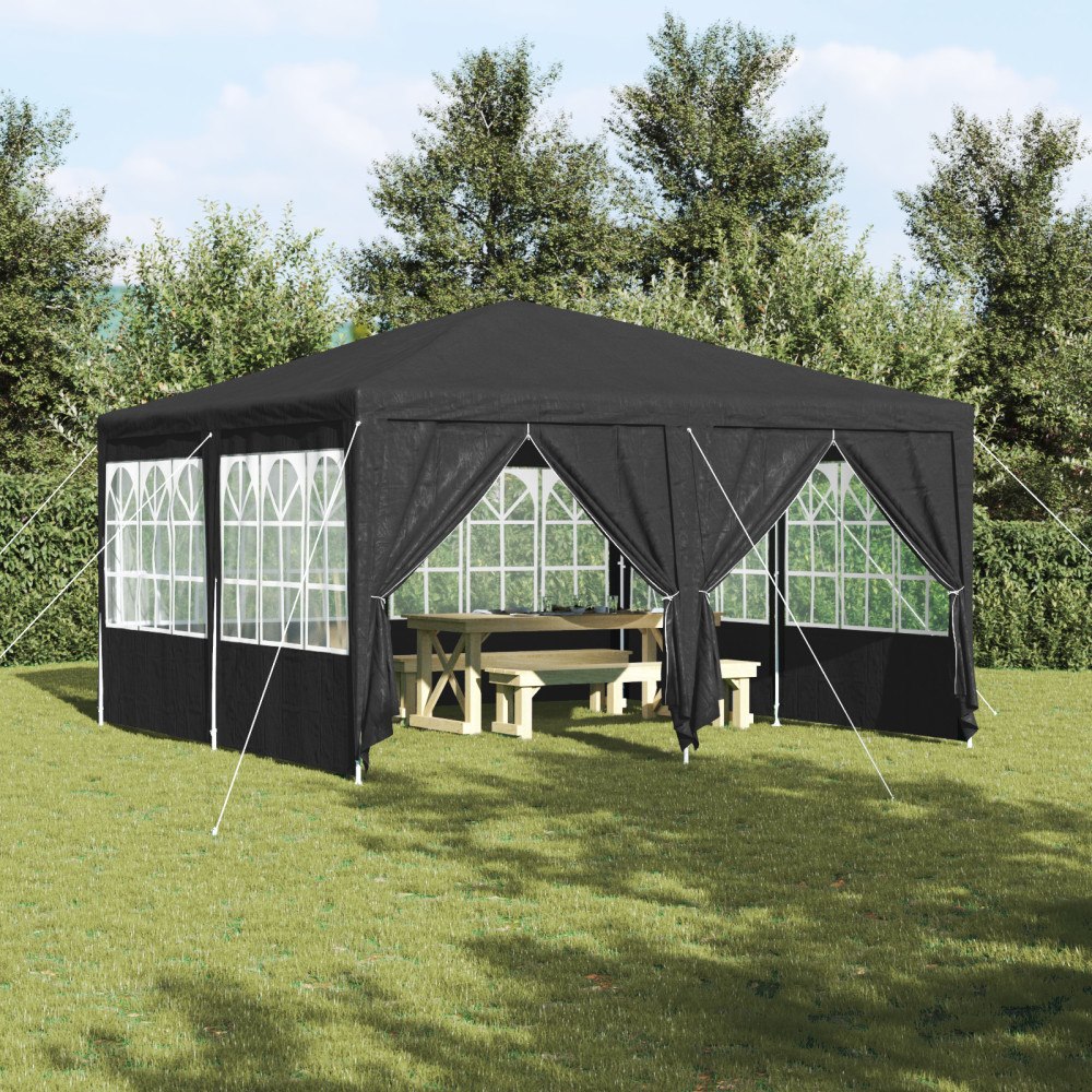vidaXL Festtält med 8 sidoväggar antracit 4x4 m PE