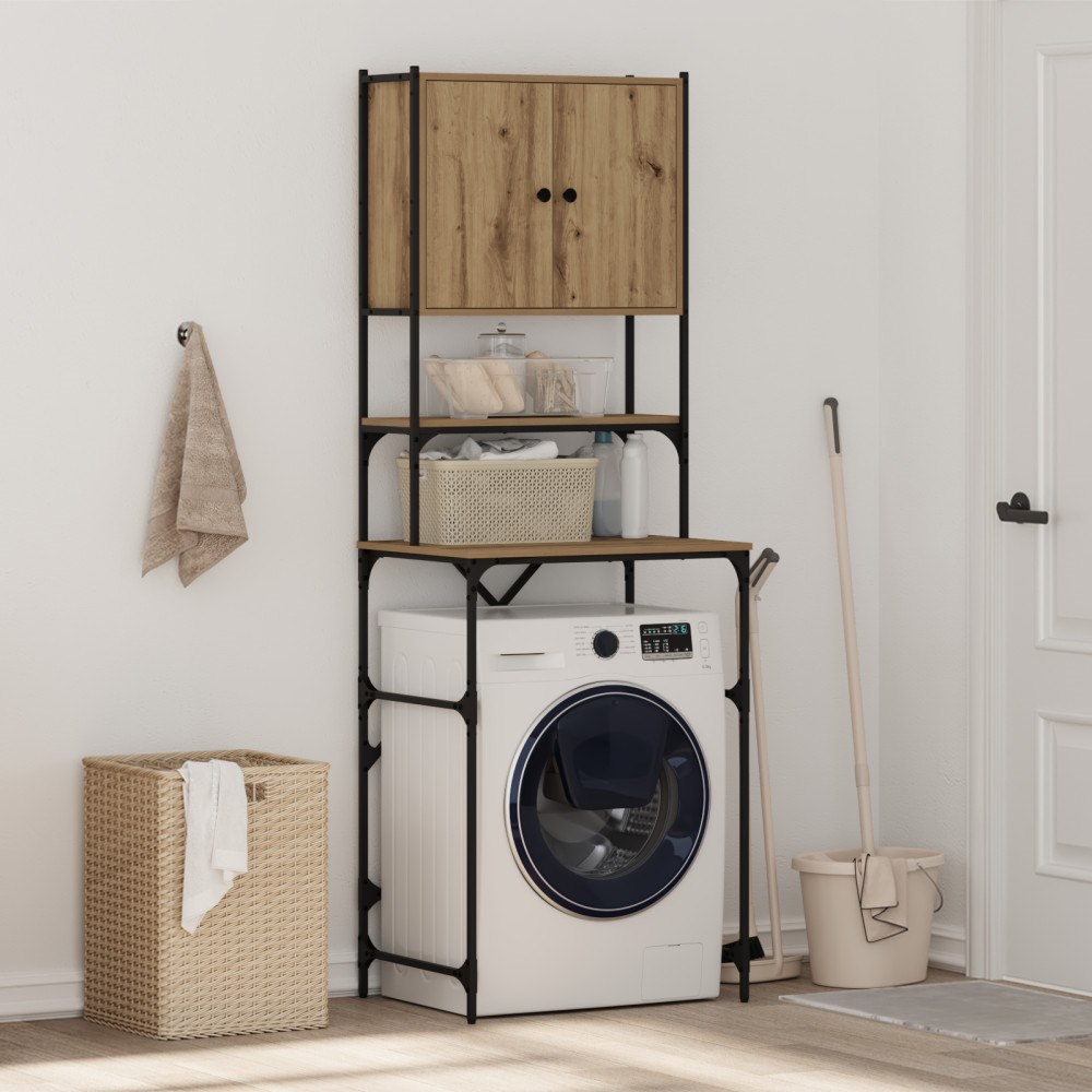 vidaXL Tvättmaskinskåp Artisan Ek 68x48,5x194 cm