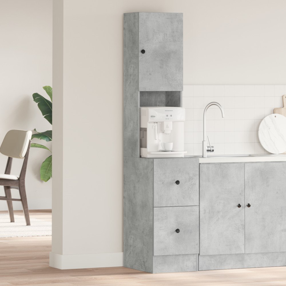 vidaXL Kökskåp Betonggrå 35x50x180 cm Konstruerat trä