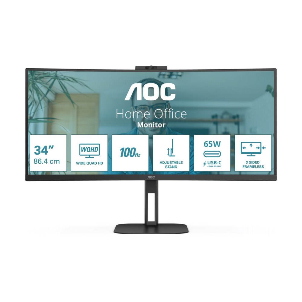 AOC AOC Value-line CU34V5C/BK - V5 series - LED-skärm - böjd - 34"