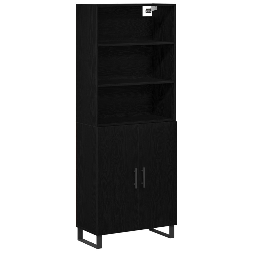 vidaXL Högskåp Svart Ek 69.5x34x180 cm Konstruerat trä, vidaXL Sidobord Svart Ek 69.5x34x90 cm Konstruerat trä, vidaXL Hängande...