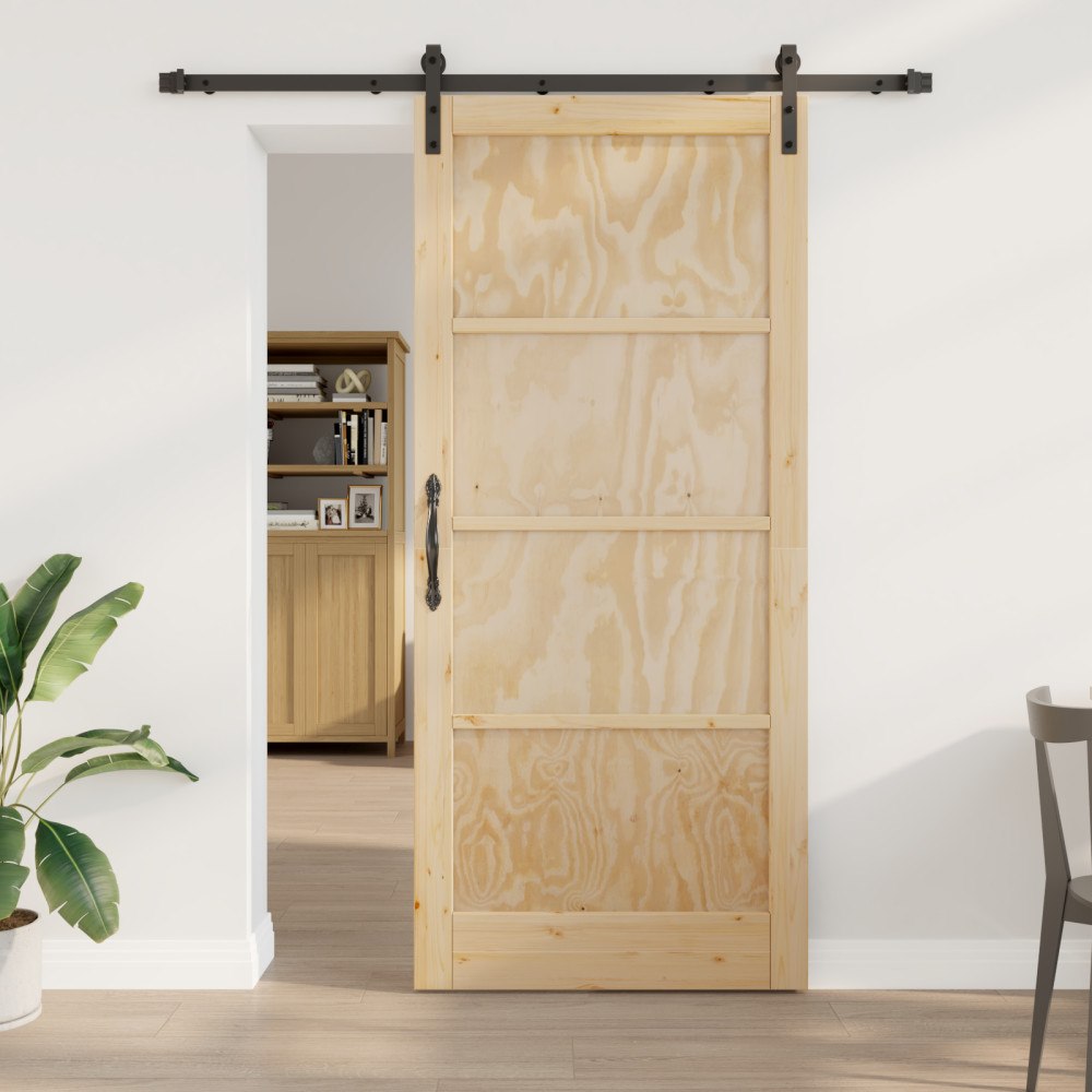 vidaXL Skjutdörr med hardware-set 93x211 cm Solid Wood Pine, vidaXL Inredningsdörr 'ORKDAL'93x211x4 cm Solid Wood Pine