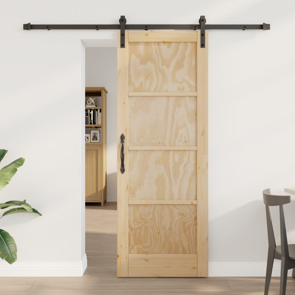 vidaXL Skjutdörr med beslag 73.5x198.5 cm Massiv furu, vidaXL inredningsdörr 'ORKDAL'73.5x198.5x4 cm Massiv furu