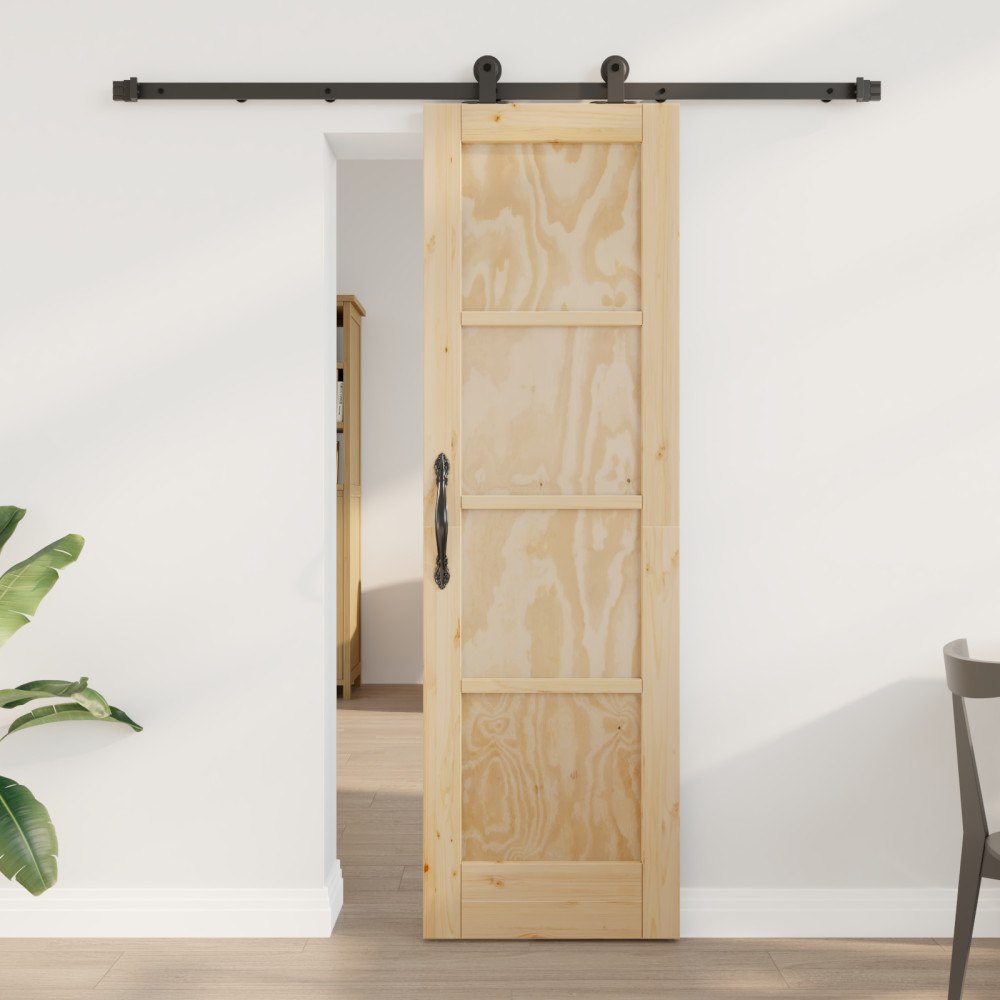 vidaXL Skjutdörr med hårdvarusats 61x198,5 cm Massivt trä tall, vidaXL Inredningsdörr 'ORKDAL'61x198,5 cm Massivt trä tall