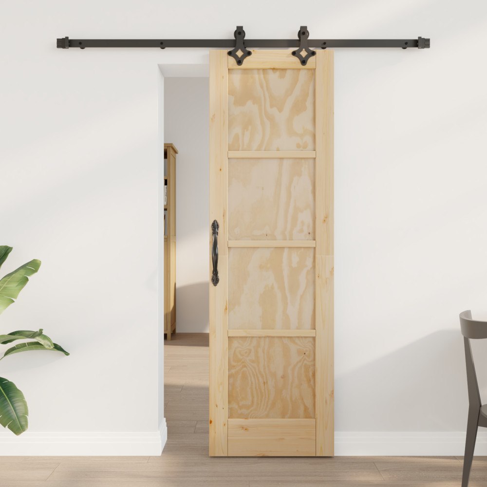 vidaXL Skjutdörr med hårdvarusats 61x198,5 cm Massiv trä furu, vidaXL Inredningsdörr 'ORKDAL'61x198,5 cm Massiv trä furu