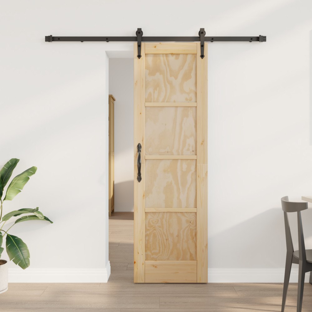 vidaXL Skjutdörr med hårdvarusats 61x198.5 cm Massivt tallträ, vidaXL Inredningsdörr "ORKDAL" 61x198.5 cm Massivt tallträ