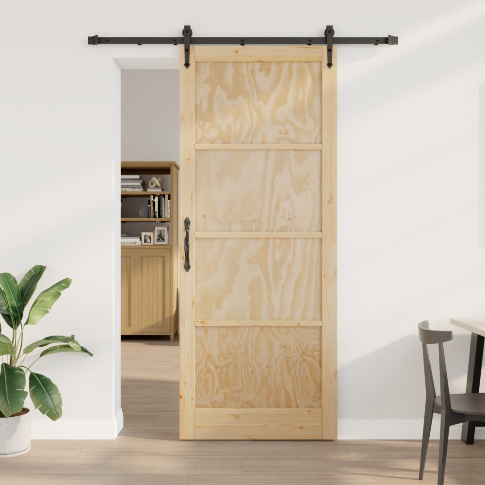vidaXL Skjutdörr med Skjutbeslag 93x232 cm Massivt Tallträ, vidaXL Inredningsdörr 'ORKDAL'93x232x4 cm Massivt Tallträ