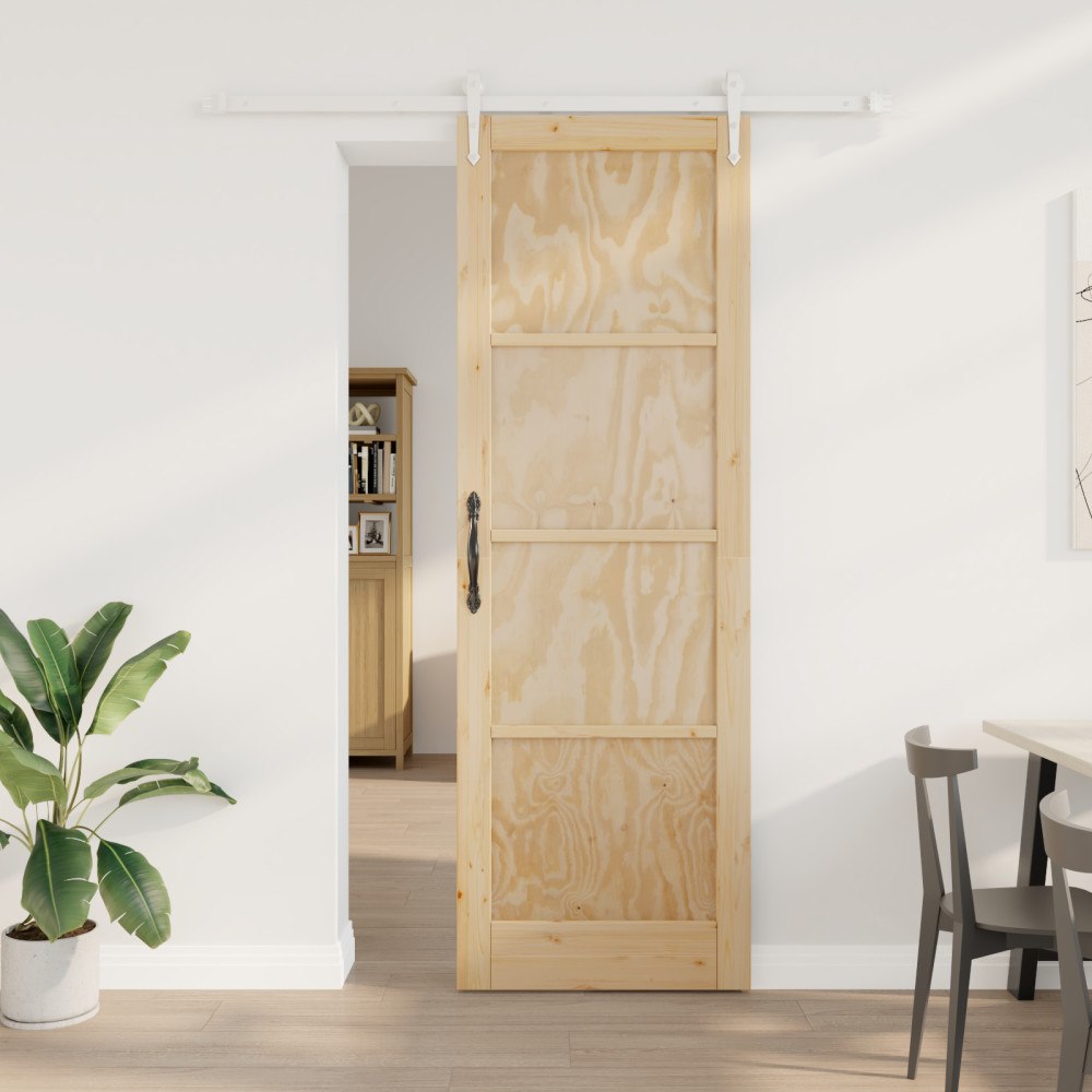 vidaXL Skjutdörr med mekanikset 78x232 cm Massivt tallträ, vidaXL Inredningsdörr 'ORKDAL'78x232x4 cm Massivt tallträ