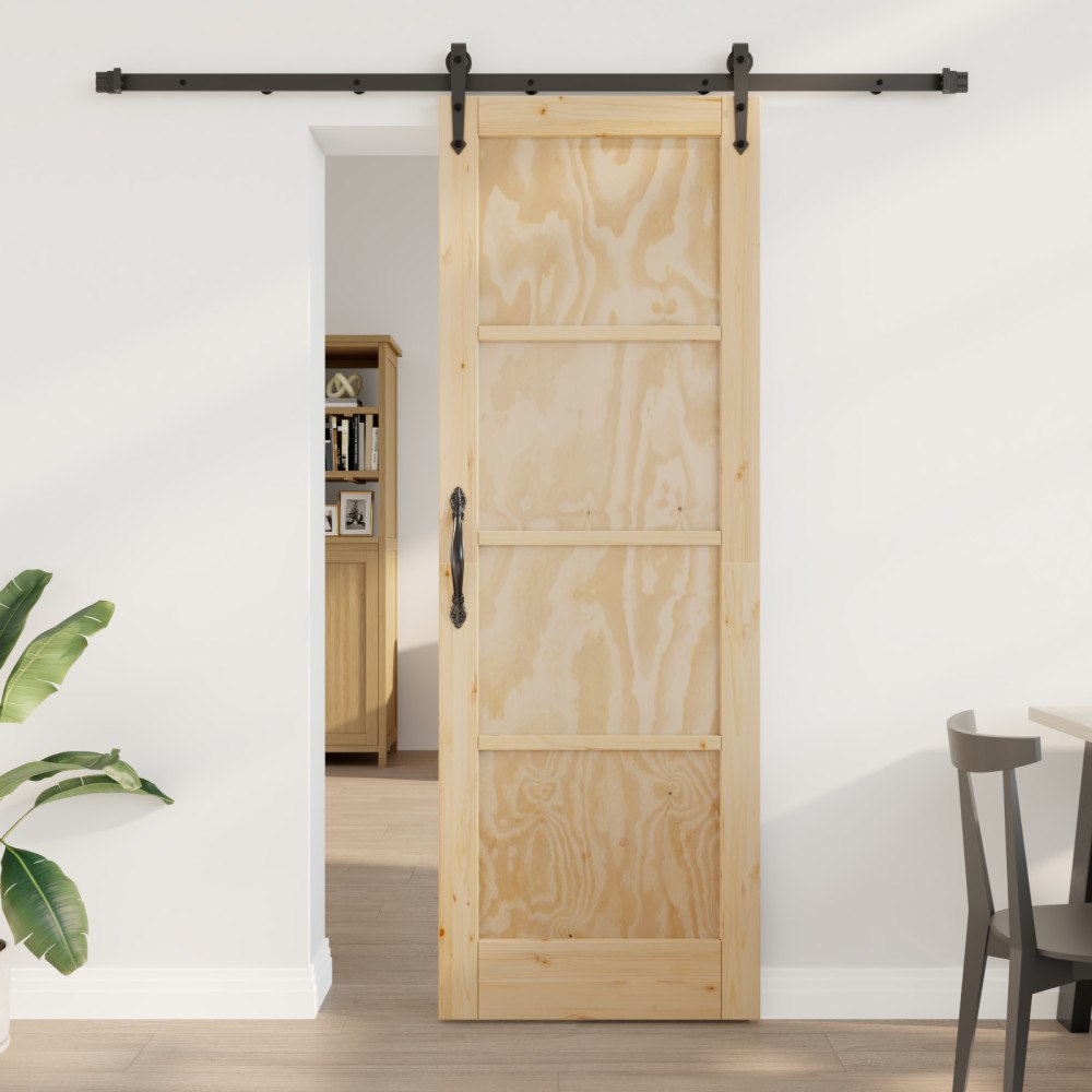 vidaXL Skjutdörr med Skjutkomponent 73.5x211 cm Massivt Tallträ, vidaXL Inredningsdörr 'ORKDAL'73.5x211x4 cm Massivt Tallträ