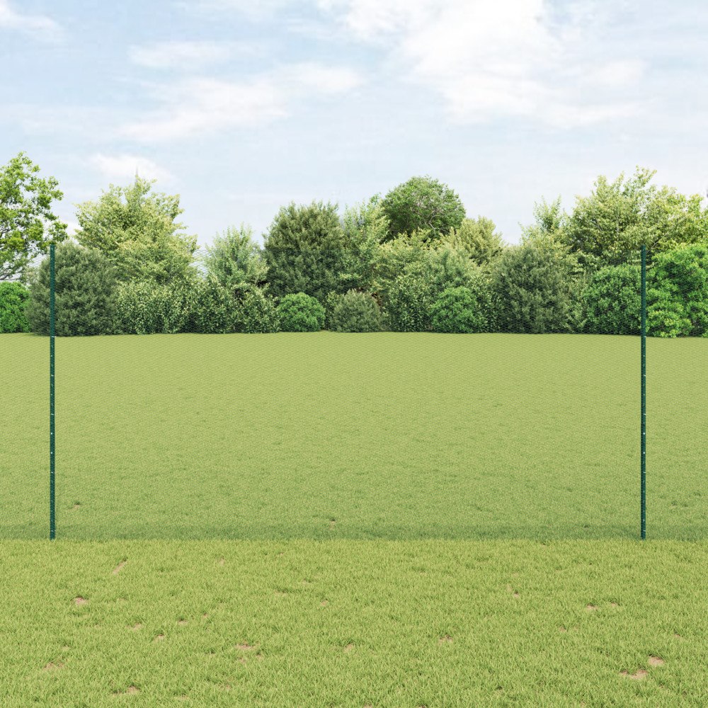vidaXL Stängselstolpar 5 st U-Kanal Grön 160 cm Stål, vidaXL Hexagonstängsel Grön 1.6 x 10 m Stål