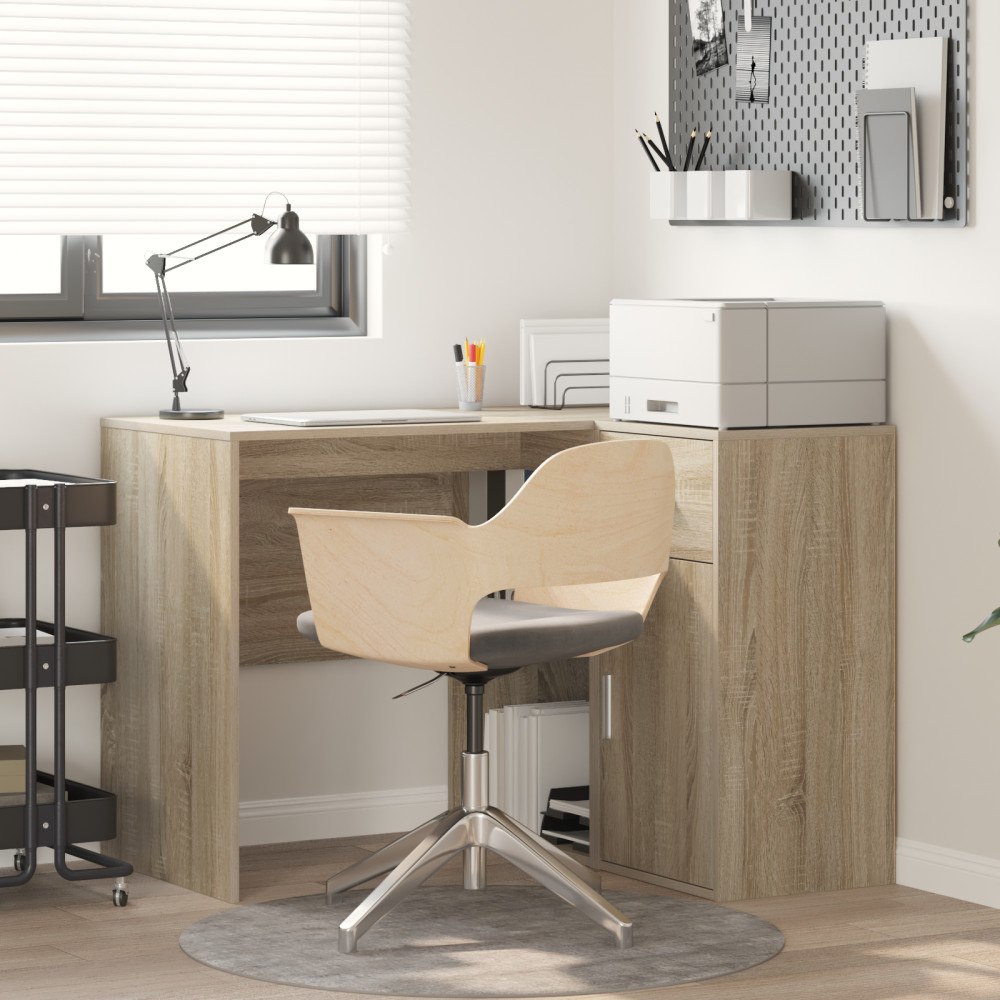 vidaXL Hörnskrivbord Sonoma Ek 102x88x75 cm Konstruerat Trä