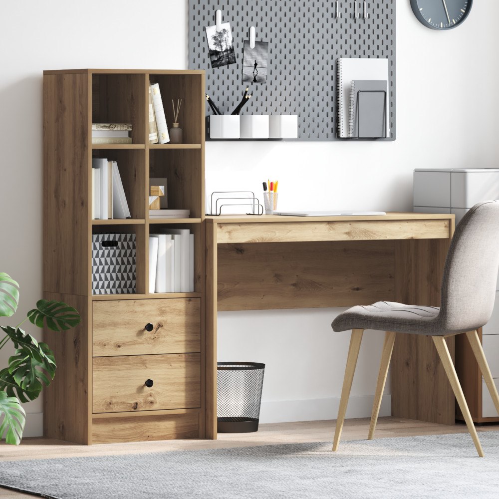 vidaXL Skrivbord med Förvaring Artisan Ek Konstruerat Trä