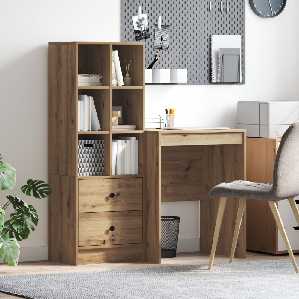 vidaXL skrivbord med förvaring Artisan Ek Konstruerat trä