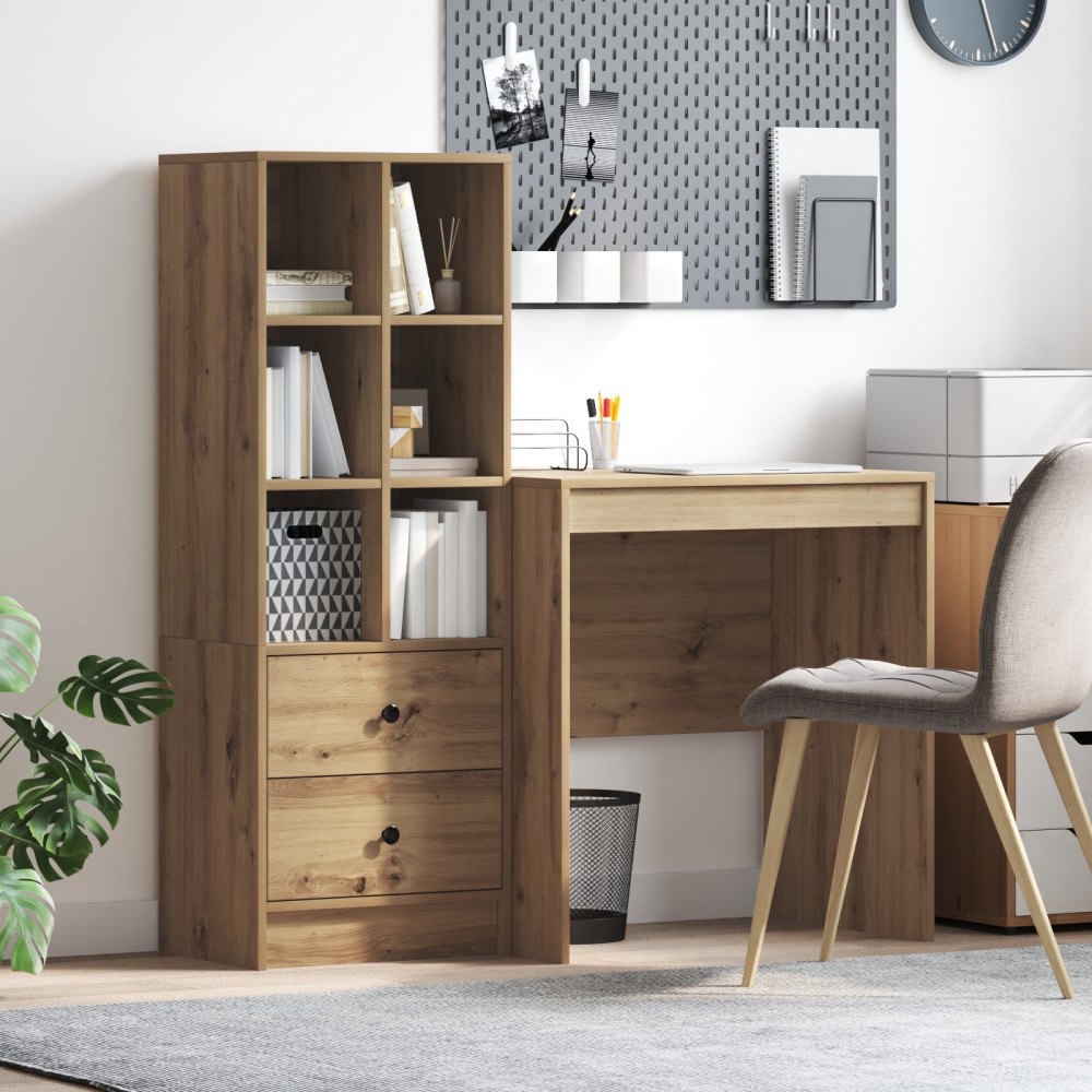 vidaXL skrivbord med förvaring Artisan ek Konstruerat trä