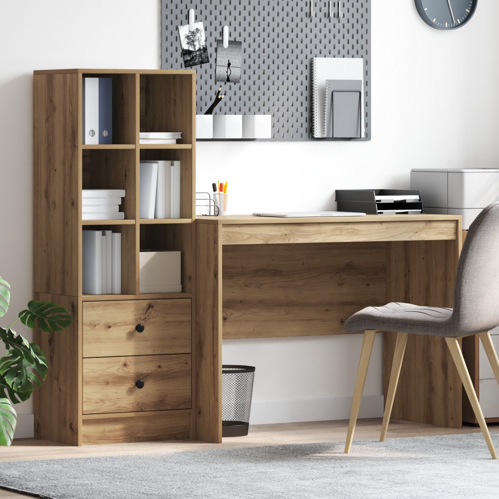 vidaXL Skrivbord med Förvaring Artisan Ek Konstruerat Trä