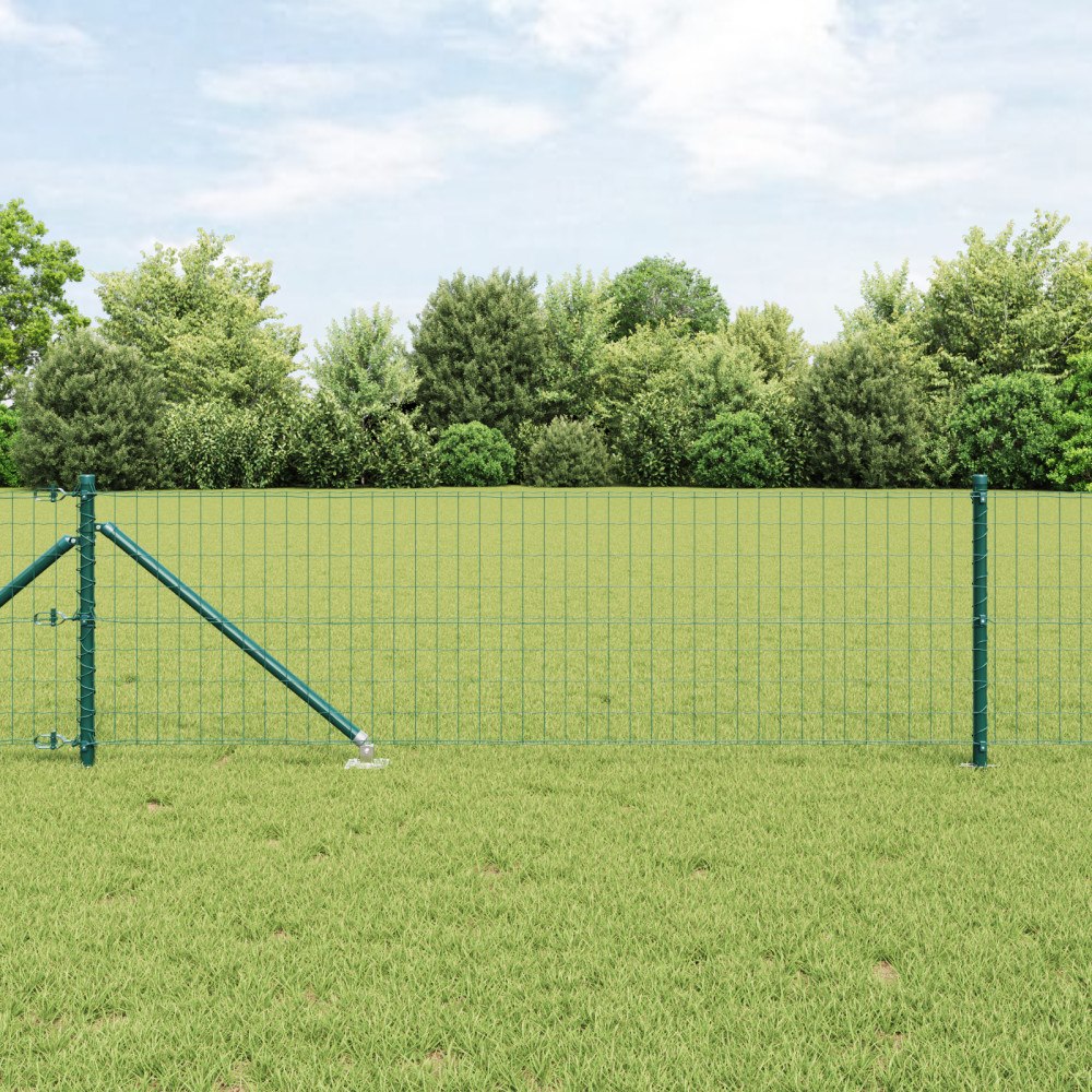 vidaXL Euro Fence med 13 Spikstolpar 0.4x50 m Galvaniserat Stål Grön