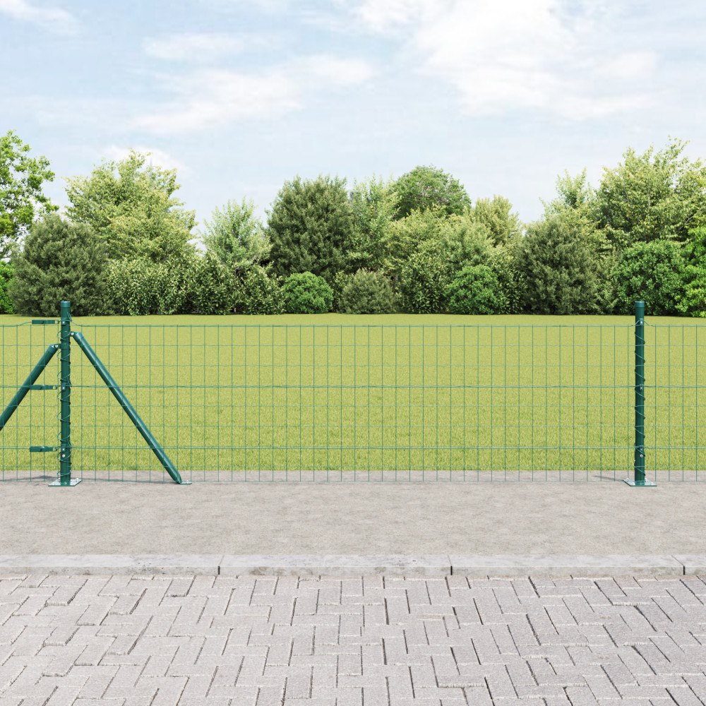 vidaXL Euro Stängsel med 13 Flänsade Poster 0.4x50 m Galvaniserat Stål