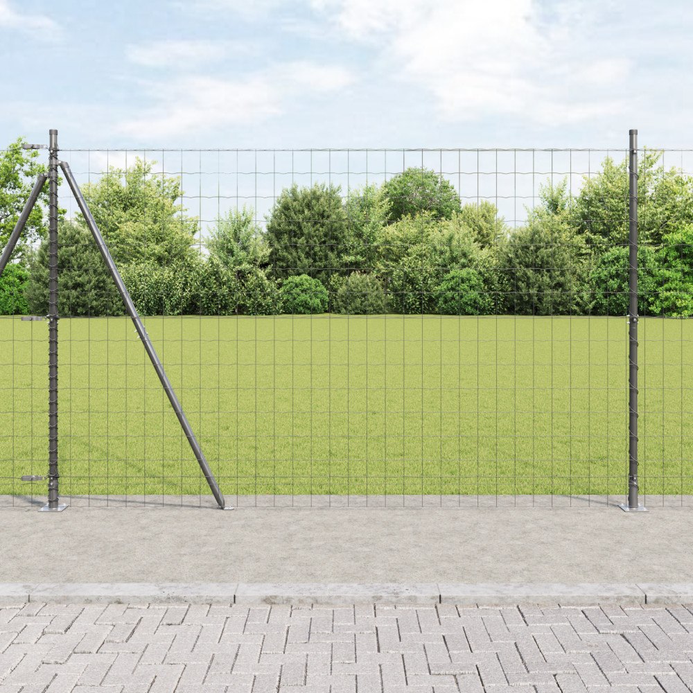 vidaXL Euro Stängsel med 7 Flänsade Stolpar 1.5x10 m Galvaniserad Stål