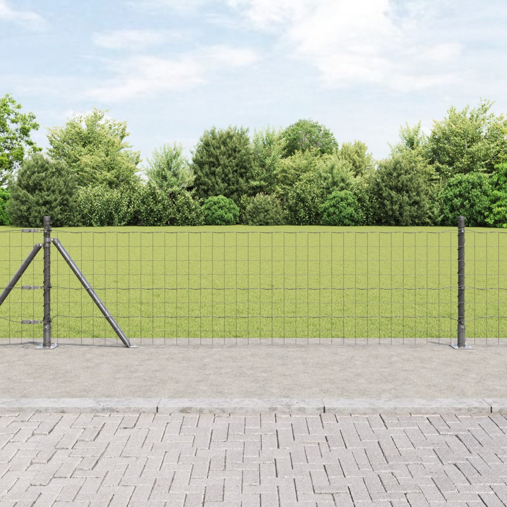 vidaXL Euro Stängsel med 13 Flänsade Poster 0,4x50 m Galvaniserat Stål