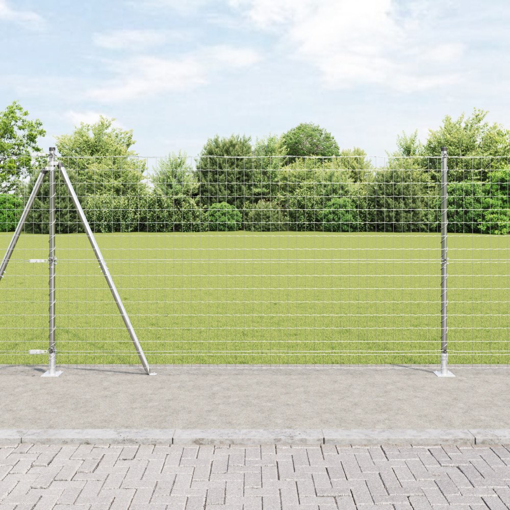 vidaXL Euro Stängsel med 7 Flänsade Stänger 1.2x10 m Galvaniserat Stål