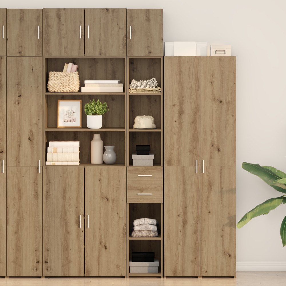 vidaXL Smalt Skåp Hantverksmässig Ek 30x42.5x225 cm Konstruerat Trä, vidaXL Väggskåp Hantverksmässig Ek 30x42.5x40 cm Konstruer...