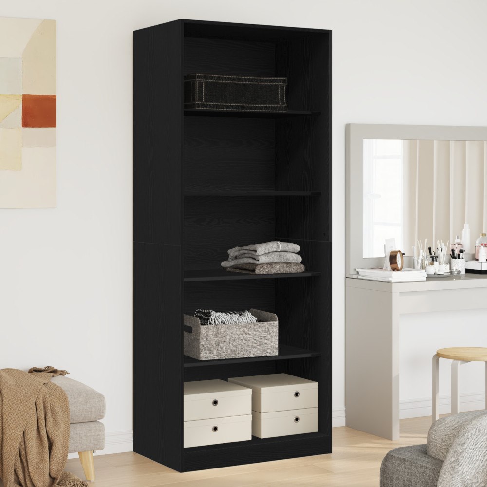 vidaXL Garderob Svart Ek Set med 2 Svart ek Spånskiva 80 x 50 x 200 cm