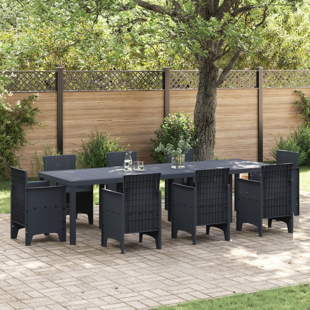 vidaXL Trädgårdsbord Antracit 300x100x73 cm Poly Rattan, vidaXL Trädgårdsbord Antracit 150x100x73 cm Poly Rattan