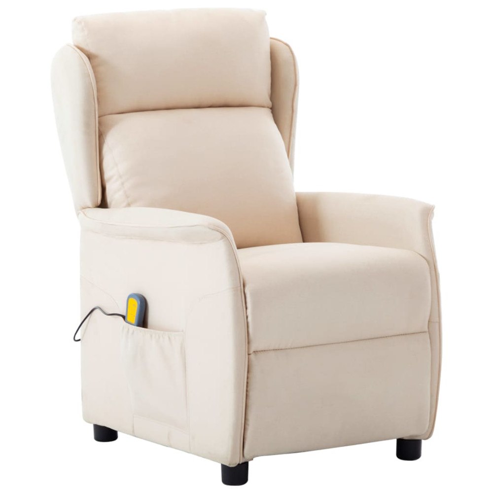 vidaXL Massagefåtölj Creme Tyg