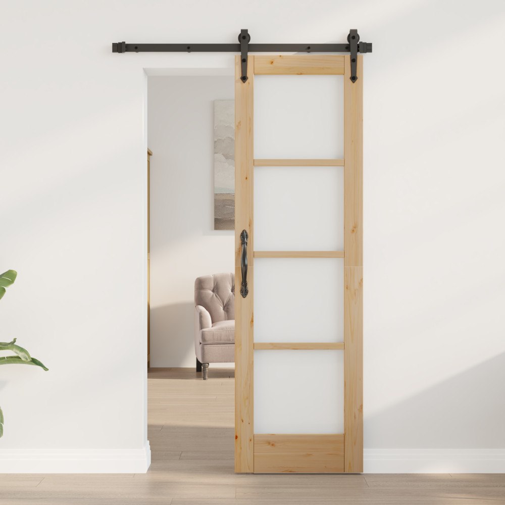 vidaXL Inomhus dörr med glas "ORKDAL" 61x198,5x4 cm Massivt trä furu