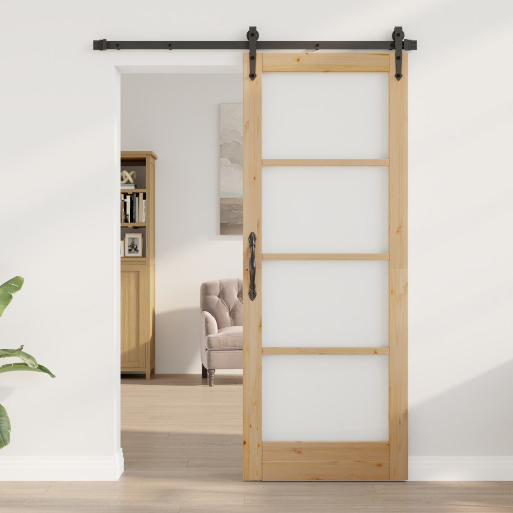 vidaXL Inredningsdörr med glas "ORKDAL" 78x202x4 cm Massivt trä furu