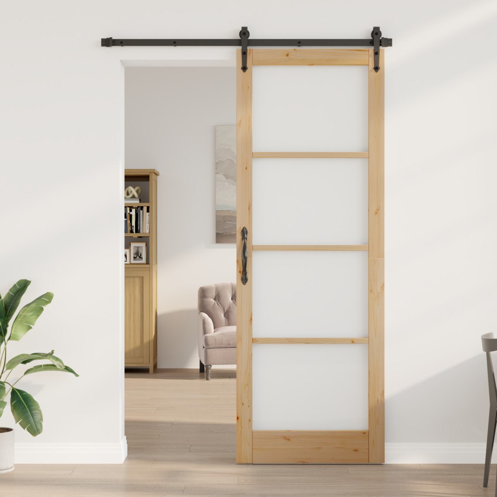 vidaXL Inomhusdörr med glas "ORKDAL" 83x232x4 cm Massivt trä, furu