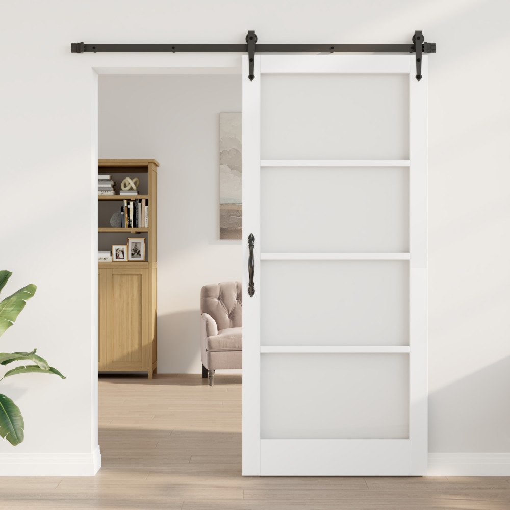 vidaXL Inre Dörr med Glas "ORKDAL" Vit 93x211x4 cm