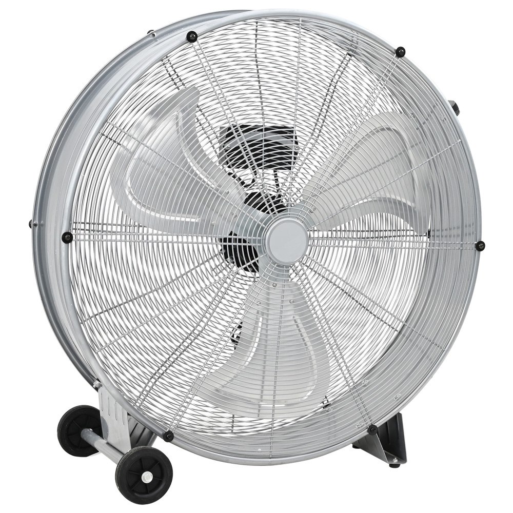 vidaXL Trumfläkt med hjul 3 hastigheter Silver Φ77 cm