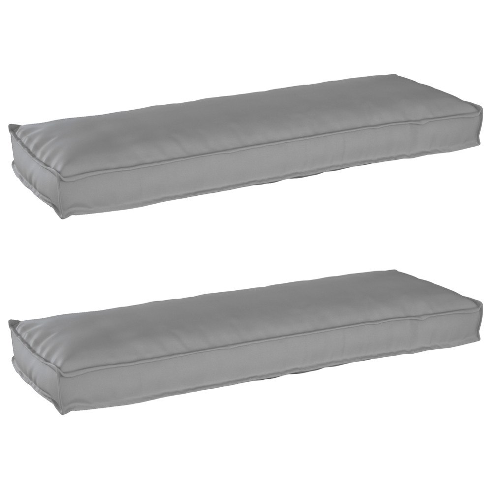 vidaXL Pallkuddar för Bänk 2 st Grå 120x40x8 cm Oxford Tyg
