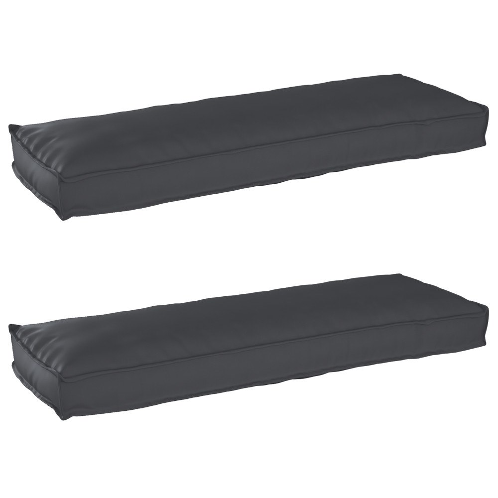vidaXL Palettkuddar för bänk 2 st Svart 120x40x8 cm Oxfordtyg