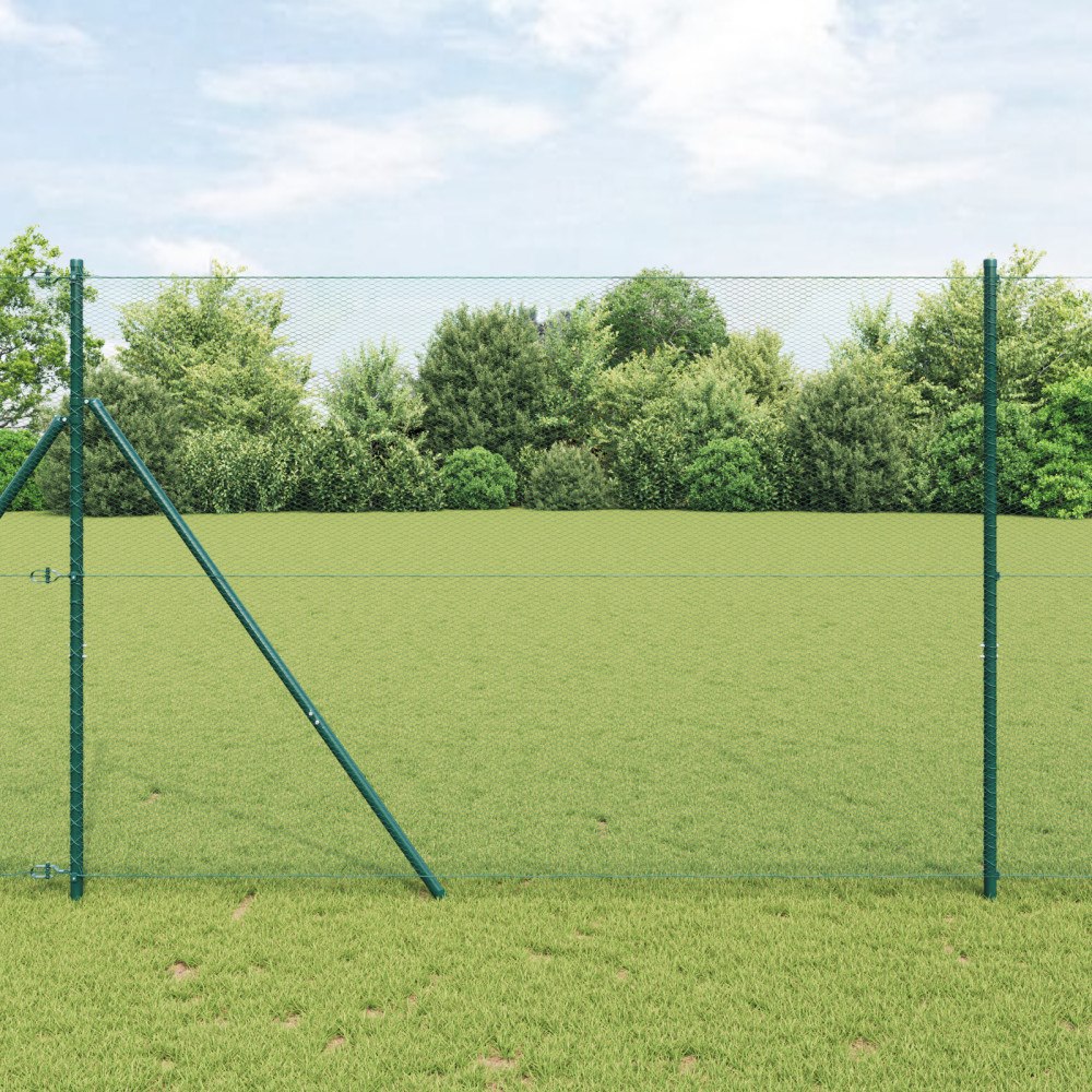 vidaXL Hexagon Stängsel Grön 1.6x10 m Stål