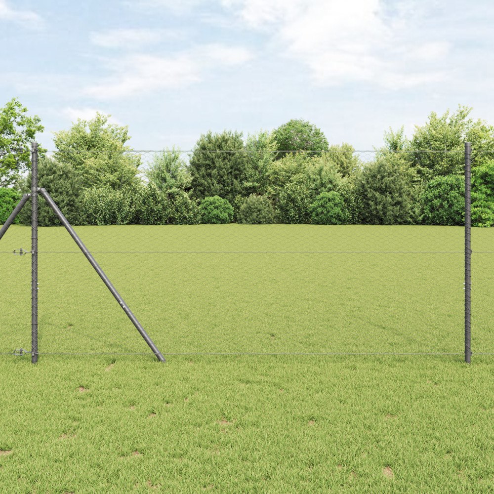 vidaXL Hexagonstaket Grå 1.2x50 m Stål