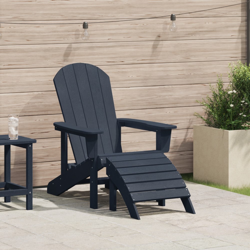 vidaXL Adirondackstol Marinblå 74 x 82 x 92cm Plast