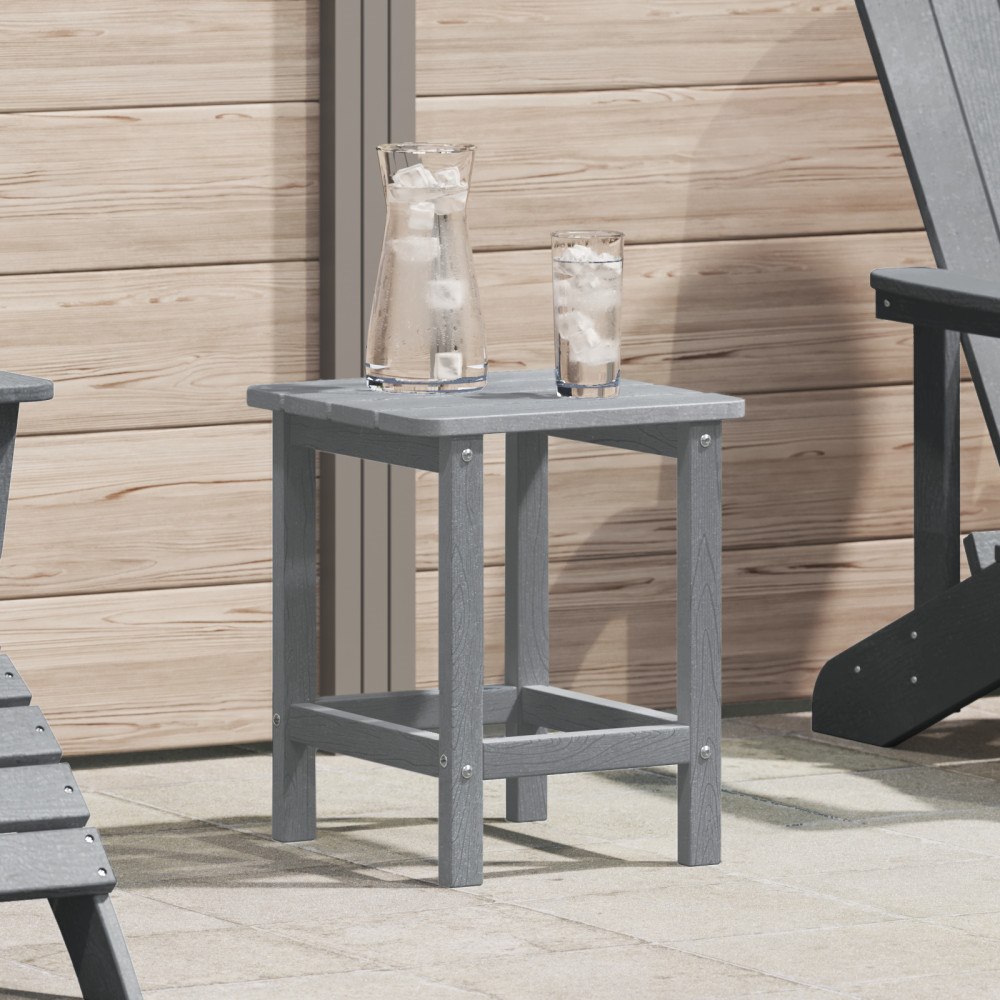 vidaXL Adirondack Sidobord Ljusgrå 38x38x45 cm HDPE