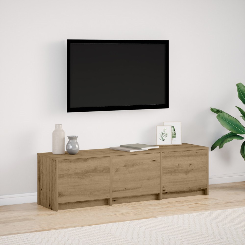 vidaXL TV-skåp med LED Hantverks-ek 140x34x40 cm Konstruerat trä