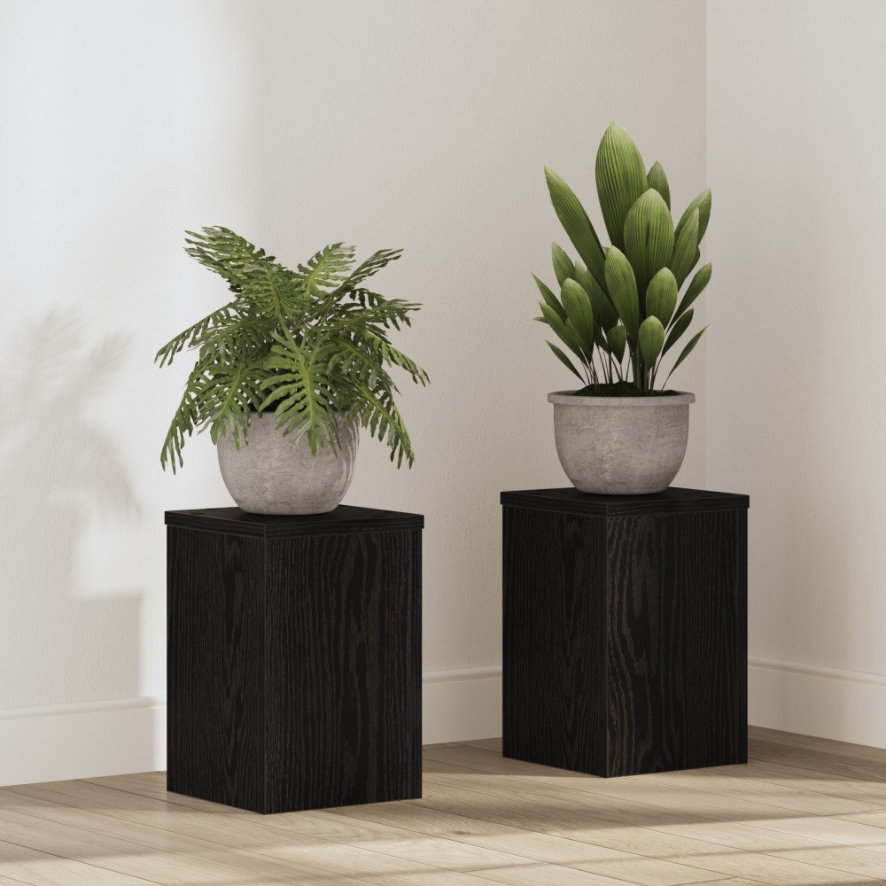 vidaXL Växtställ 2 st Svart Ek 20x20x30 cm Trä
