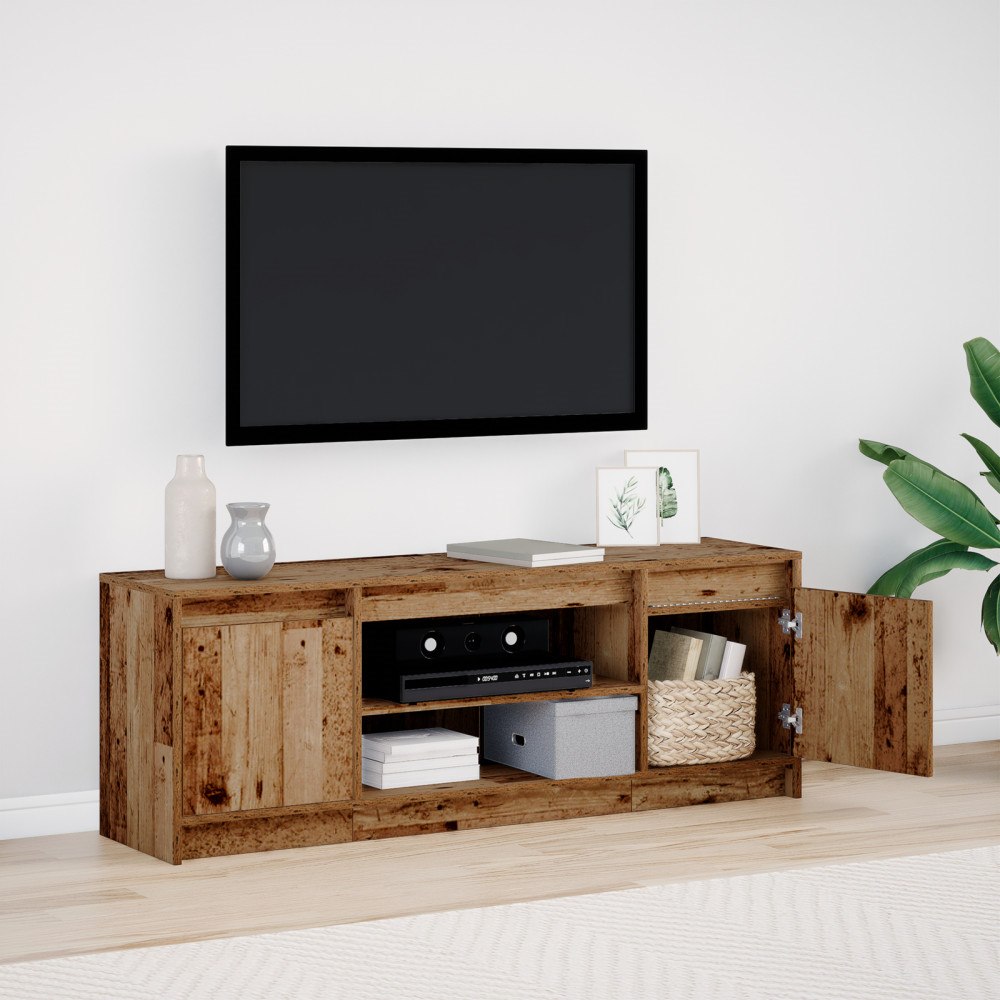 vidaXL TV-skåp med LED gammalt trä 139.5x34x50 cm konstruerat trä